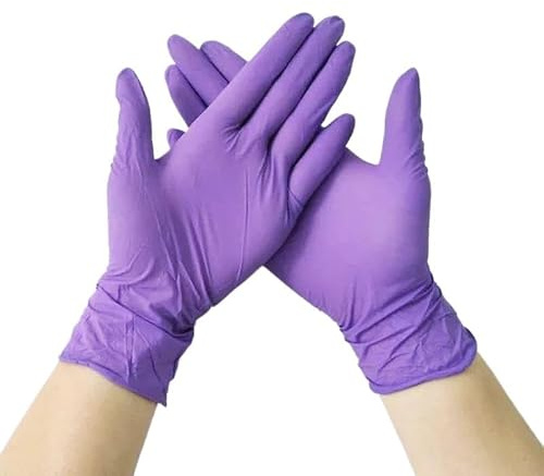 PBHOVIITG 20/50/100PCS Lila Nitril Handschuhe Einweg 5Mil Anti-Rutsch Gartenarbeit Strukturierte Griff Reinigung Arbeiten Protictive(Purple 20PCS,M)