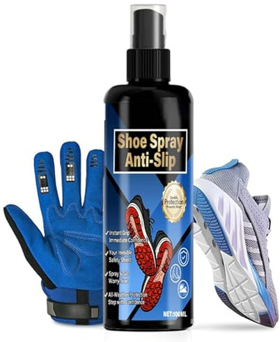 Halkfri skospray - förbättrar greppet, halkfri sulbeläggning | tillfällig förbättring av sulornas grepp, sprej ökar dragkraften, handtag nr