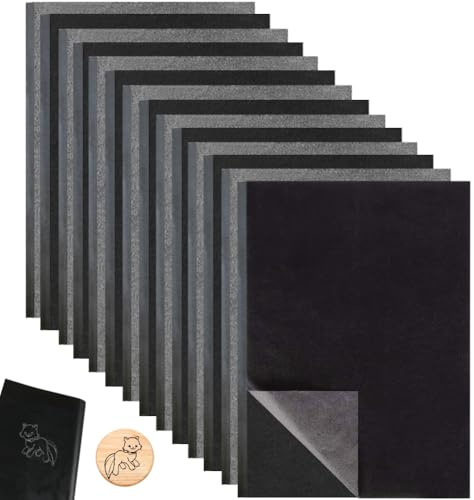 Transfer Paper, 100 Sheets Carbon Paper for Tracing Black Graphite Paper for Wood, Paper, Canvas and Other Art Surfaces, A4/8.3 x 11.7 Inches