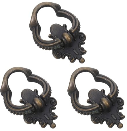 Uonlytech Maniglie Vintage in Ferro 3 Pezzi per Cassetti e Armadi, Superficie Liscia e Confortevole, Stile Retrò con Viti Incluse per Mobili da Cucina e Guardaroba