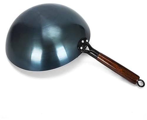 Padella Wok Cinese in Ferro Non Rivestito con Fondo Rotondo per Ristoranti Saltati e Fritti (38 cm)