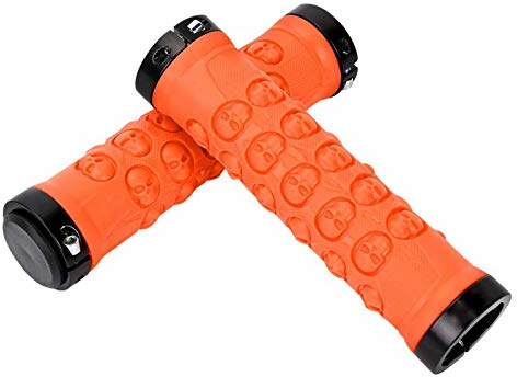 Bicycle Grips Bar Grips, 6 Colors Non-Slip Bicycle Handlebar Grips for Road Bike Mountain Bike Cycling Equipment (Orange)