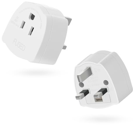 AIEVE 2 Pack US to UK Plug Adapter, 2/3 Pin USA to 3 Pin UK Travel Adapter with 13A Fuse UK Safety Standards for American/Mexico/Japan to British Plug