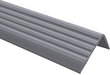 TMW Profiles PVC Bullnose Stair Nosing 40mm × 25mm – Self-Adhesive – Anti-Slip, 1.18m (Dark Gray)