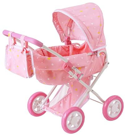 Olivia's Little World Cochecito Silla De Paseo Plegable para Muñecas Rosa OL-00011