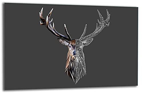 TMK ArtDeko Herdabdeckplatte 1 Teilig 80x52 cm - Spritzschutz Herdabdeckung – Herdschutz aus Sicherheitsglas – Robust, Hygienisch & Rutschfest– Schutz für Induktion, Ceran, Gas & Elektro
