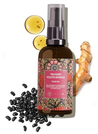 iYURA Yauvari Youth Spring | Vegane Gesichtsöl für trockene, alternde Haut | Hals-Gesichts-Dekolleté-Serum mit schwarzen Urdbohnen | Reduziert das Erscheinungsbild von feinen Linien und Falten | 30ml