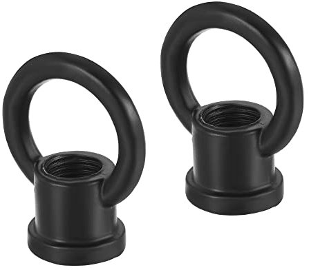 sourcing map 2 Stück Ösenmutter 15kg max. Belastung 29x35mm M10 Gewinde Ringform Weibliche Schlaufe für Hängelampe Kronleuchter Schwarz