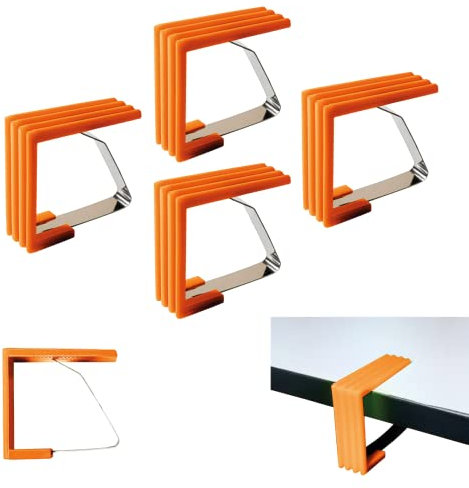 4 uds. mantel clip de acero, muelle para mantel, al aire libre Picnic Party ganchos pinzas pinzas pinzas para mesas al aire libre jardín al aire libre resistente a la intemperie (naranja)