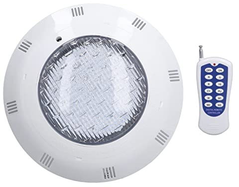 Fockety Luz LED para Piscina Enterrada, AC12V RGB Multicolor IP68 Impermeable LED Luz Subacuática con Control Remoto, Lámpara de Estanque Sumergible de Alto Brillo para Piscinas (25W)