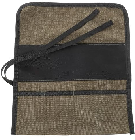 Angoily Woodworking Tool Kit Canvas Tool Roll Organizer Pouch Multi-Pocket Chisel Roll up Bag for Carving Storage and Diy Craftsmen 12.20X10.62 Inches