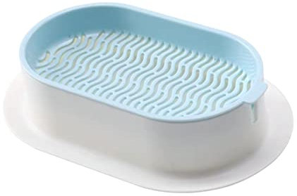 Duiaynke Hydroponic Cats Grass Box Plant Growing Trays Indoor Outdoor Seeds Growing Germination Wheatgrass Trays Ornament (Blue)
