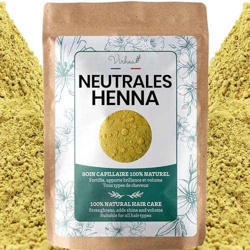 VIRHEA® Henna Neutra en Polvo 500g - Hena Incolora para el Cuidado del Pelo sin Tintes Químicos - Fortalecedor Capilar Suave y Neutro para Todo Tipo de Cabello y Cuero Cabelludo