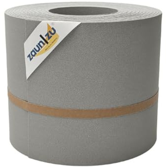 zaun|zu® Premium 26m Rolle Sichtschutzstreifen | genarbte Oberfläche | Lederstruktur | PP für Doppelstabmatten UV-beständiger Sichtschutz | Zaunblende Made in Germany Steingrau, 26m