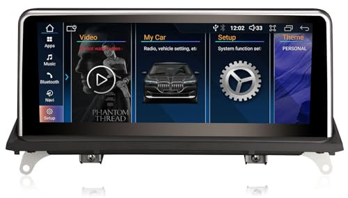 Erisin 10.25 8-Core Android 14 4GB RAM+64GB ROM Radio de Coche Estéreo Navegación de Automóvil para BMW X5 E70 X6 E71 2007-2010 CCC Sistema Ayuda Bluetooth 5.0 CarPlay Android Auto IPS WiFi Canbus