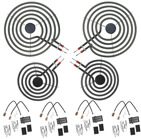 MP22YA Electric Stove Top Burner Replacement Include 2*MP15YA 6 &2*MP21YA 8 &330031 Surface Element Receptacle Kit Compatible for Whirl-pool Ken-more Cro-sley May-tag Kithcen-aid etc Stove by MIFLUS