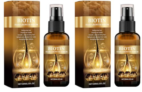 2 Stück Biotin Haarwuchsspray, Haarserum, Haarwachstumsseren, Hair Growth, Haarwachstumsspray für Frauen und Männer, Anti Haarausfall, fördert Dickeres, Volleres und Schneller Wachsenden Haar