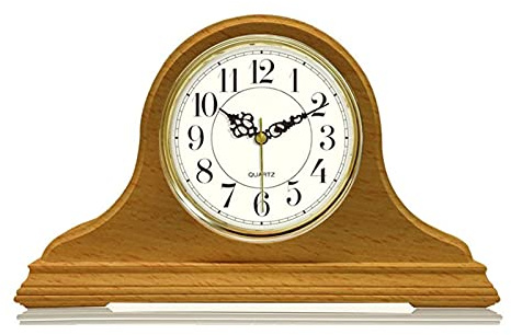 Westminster Chime Wood Mantle Clock - Battery Operated Decorative Shelf Clock for Living Room, Solid Wood Mantel Clocks for Home Décor