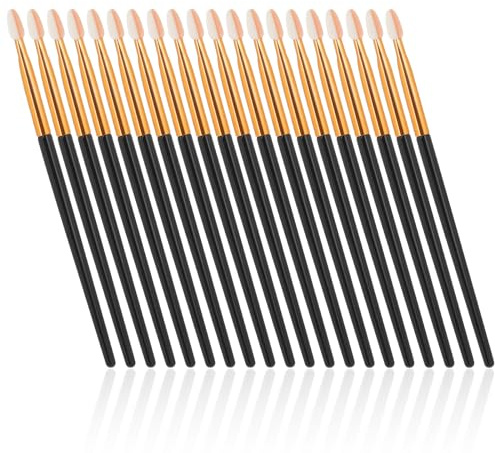 Jeffdad 20 Stück Lidschatten Applikator, Schwamm Augenpinsel Lidschattenpinsel Schwamm Schminkpinsel Lidschatten Pinsel Lidschatten Pinselset Schattenpinsel für Anfänger Frauen Mädchen(Gold)