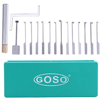 GOSO Kit de crochetage de serrure à fossettes à double extrémité pour débutant et serrurier