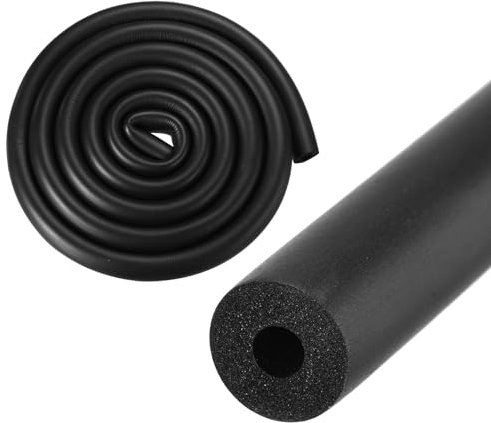 M METERXITY Pipe Insulation Foam Tube, 6mm ID 16mm OD 2m Length, Soft Flexible Pipe Foam Insulation for Handle Grip Support/Guitar Stand/Roof Racks [Black]