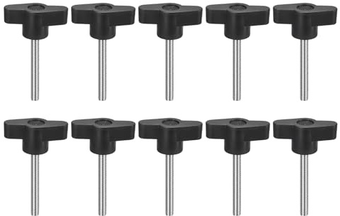 sourcing map Klemmschraubenknauf, M5 x 40 mm, metrischer 304 Edelstahl, T-förmige Rändelschrauben, Griff für schnelles Entfernen des Handspannknopfs, 10 Stück