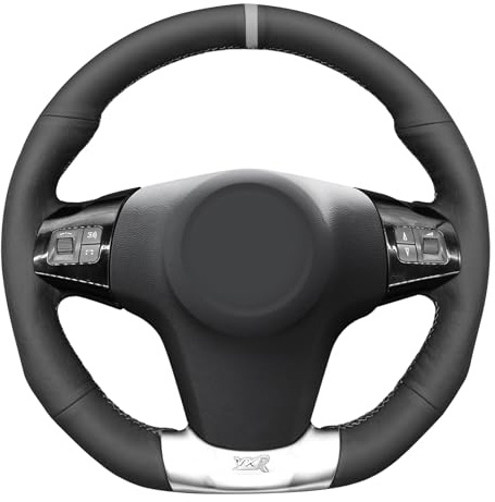 MEWANT Lenkradbezug Kompatibel mit Opel Corsa D OPC 2007-2015 | Kompatibel mit Opel Corsa D OPC 2007-2015 Cuir Microfibre Atmungsaktiv Für Beheizte Lenkräder Langlebig