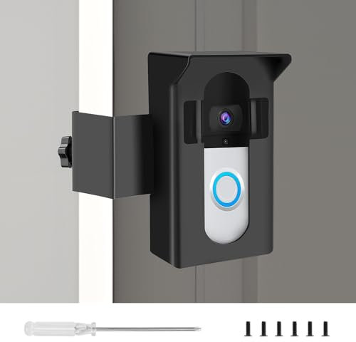 UFURMATE Support de sonnette vidéo antivol réglable, sans perçage, accessoire de sécurité pour la maison, anneau de support de caméra pour maisons, appartements, locations, entreprises (noir)