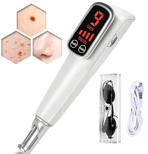 LáPiz Para Eliminar Lunares, Dispositivo De Plasma Con Picosegundos, Indoloro, 9 Modos + 4 Niveles, Con Luz, Para Verrugas, Pecas, Lunares, Manchas Oscuras Y Tatuajes PequeñOs,Red