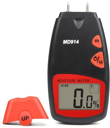 Koolenry Timber Digital Feuchtigkeitsmesser 2 Sonde Papier Wassergehalt Tester Feuchtigkeitsdetektor Hygrometer 2% Bis 70% für und Bambus