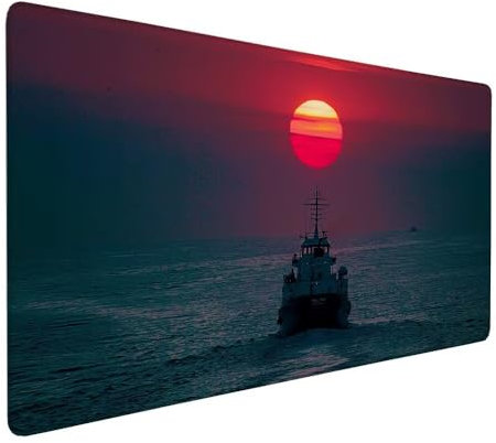 Japanese Mouse Mat 1000x500x3mm XXL Sunset Mouse Pad Large Desk Pad, Water-Resistant Surface with Non-Slip Rubber, Extended Japanese Mousepad Computer Keyboard for Computers Gaming Office Work X-934