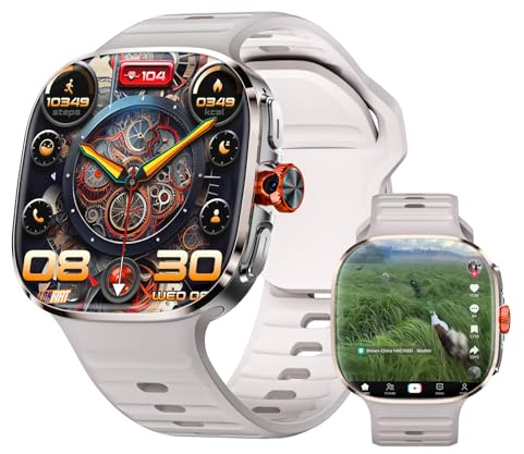 LOKMAT Montre intelligente Android avec carte SIM 4G, écran AMOLED de 2,16, 3 Go + 32 Go, pour homme et femme, avec caméra rotative, WiFi, GPS, 1150 mAh, montre de suivi d'activité physique (doré)