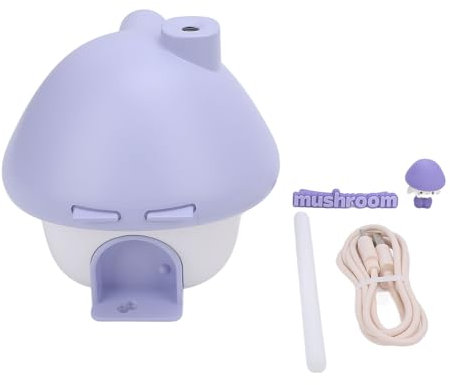 Small Humidifier Mushroom House Design Personal 300ml Portable Desk Humidifier with Color Changing Light for Bedroom Office Car Travel