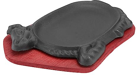 GLEAVI Cast Iron Steak Pan Non-Stick Iron Frying Pan for Teppanyaki Cooking for Grilling Meats and Pancakes