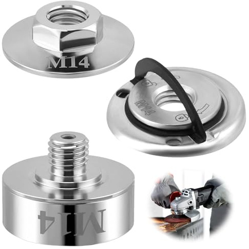 Kit Adaptateur X-Lock, 3 Pièces Écrou Serrage Rapide M14 Pour Meuleuse, Ecrou Meuleuse Rapide, Acier Inoxydable 304, S'Adapte à Toutes Les Meuleuses D'Angle avec Filetage M14