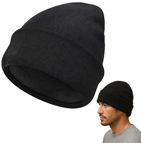 Gorro de Invierno para Hombre, Gorro de Lana Térmico Unisex, Gorro de Punto Cálido para Actividades al Aire Libre, Gorro de Invierno a Prueba de Viento, Ideal para Hombres y Mujeres