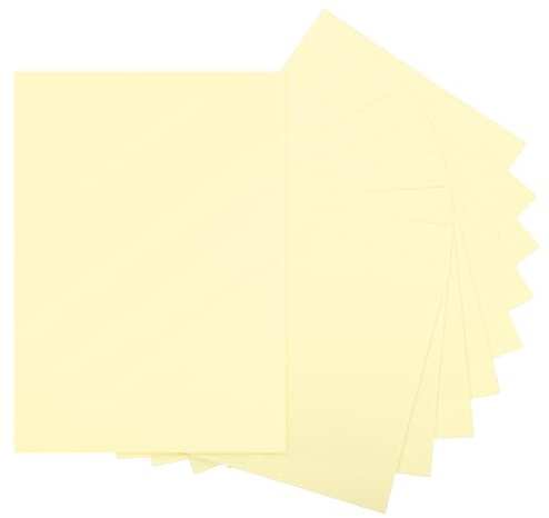 QUARKZMAN 10 Feuilles De Papier Cartonne Jaune Clair 21x29cm A4 Epais 250gsm/170lb Pour Imprimante DIY Scrapbook Menus Cartes Invitations Et Artisanat