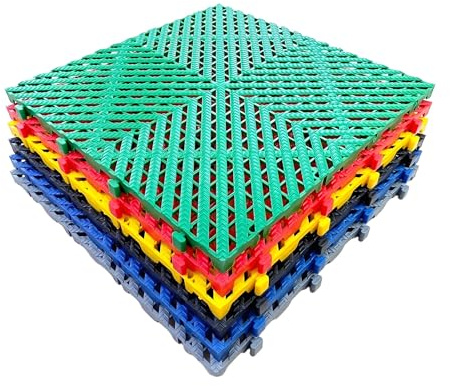 Generic 40x40x2cm Modular Interlocking Floor Tiles,drainage Floor Tile Grille Grating,for Bathroom Garage,4/10/15/20/25/30 Pieces(color 1,10 Pieces)(Black,4 pieces)