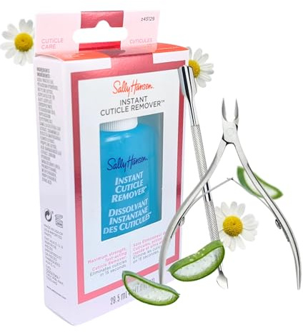 Nagelhautentferner Set - Nagelhautzange & Nagelhautschieber | Cuticle Remove | Nagelhautweichmacher | Maniküre set & Pediküre Zubehör | Nagelpflege | Nagelhautentferner Flüssig Set | Pflegeset