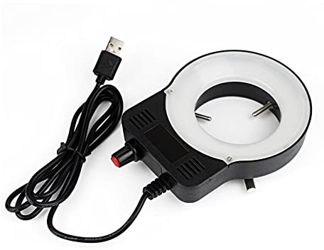 Microscope Accessories Kit Microscope Ring Light USB Output Adjustable DC 5V Shadowless Ring Light Iluminator Lamp for Industry Stereo Microscope Industrial Camera Microscope Slides
