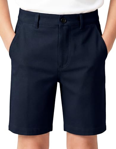 Hoseay Boys School Shorts Kids No-Iron Uniform Short Summer Pants Age 7-13 | Zipper Button Closure, Elastic Waistband, Breathable Formal Shorts, Casual Outdoor, Summer Pants for Children, Running Sports