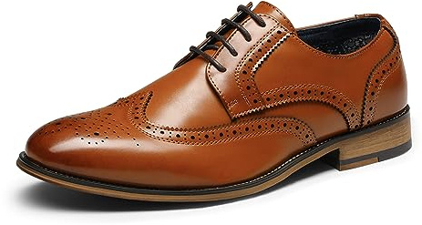 Bruno Marc Men's Lace Up Soft Cap-Toe Formal Dress Shoes,Size 12,Brown-Wingtip,Louis_2