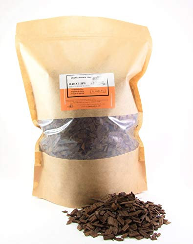 Eichenholzchips Französisch (Heavy Toasted) 1kg - Französische Eichenholzchips | Eichenholzspäne | Räucherholz | Eichenholz Chips | Holzspäne | Holzfässer