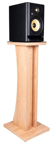 Gator Frameworks Elite Series Floor-Standing Wood Studio Monitor Speaker Stand in Natural Maple Finish; Single (GFW-ELITESPKSTMN-MPL)