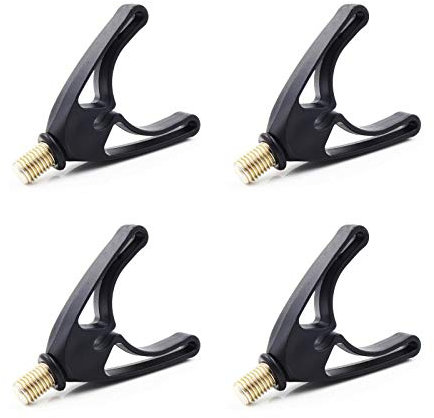 4 Stücke Edelstahl Angelrute Halter Rutenablage Halterung Butt Grip Rutenauflagen Hinten Ruten Halterung mit M3/8 Messinggewinde Rutenauflagen für alle Angel-Pods, Banksticks, U-Kopf (Schwarz)