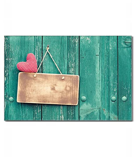 banjado Glas Magnettafel (90 x 60cm) - Magnetwand Glas - Magnetpinnwand als Memoboard - Pinnwand Magnettafel Küche, Büro, Kinderzimmer - Tür mit Herz
