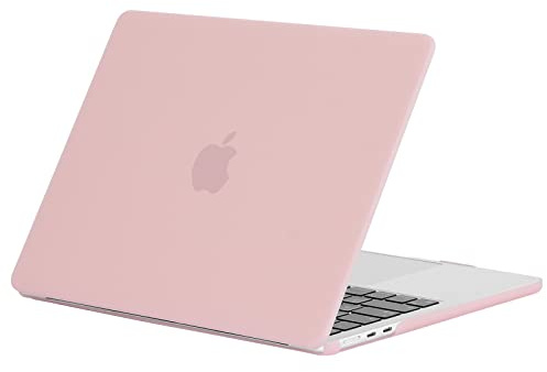 EooCoo Custodia Compatibile con MacBook Air 13 M2 M3 M4 M5 A3449 A2681 A3113 A3240 2026 2025 2024 2022 Rilasciato con Touch ID, Mac 13.6 Pollici Cover Rigide Plastica Protezione - Rosa Opaco