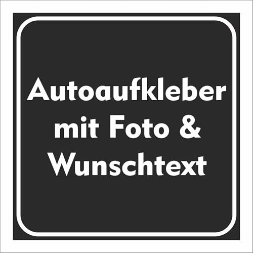 Kiwistar Bildekal – med önskad text och foto individuellt tryckt – reklam för företag kontor personlig för bil, billastbil (svart, 30 x 30 cm)