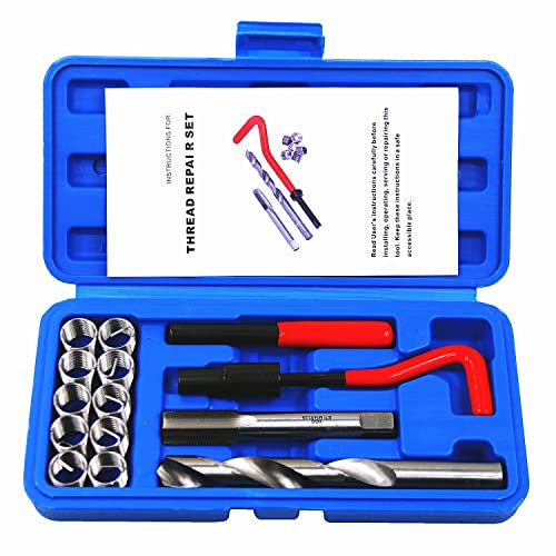 BestsQ 14 Stück Gewindereparatursatz Bohrer Helicoil Repair Kit Kompatibel Handwerkzeug Set für Auto Reparatur Größe:M14x1.25