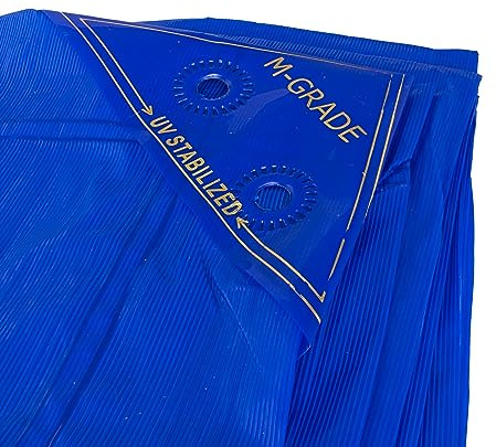 impact resistant LLDPE waterproof tarpaulin/ground sheet high tensile strength in IMPERIAL BLUE premium Linear Low-Density Polyethylene (2m x3m)